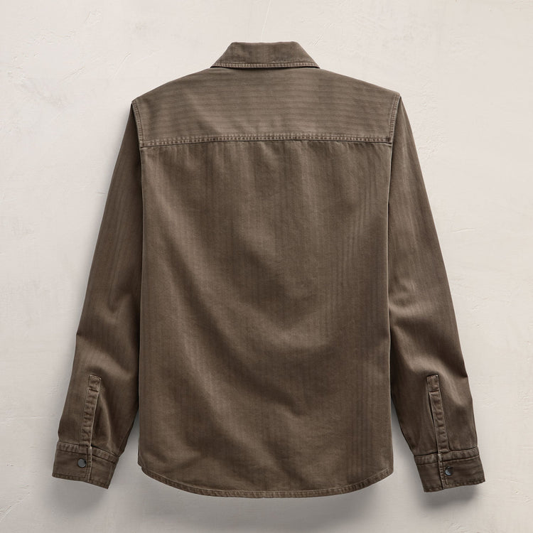 Herringbone Twill Shirting in Caribou Pigment | James Perse Los Angeles
