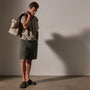 Brushed Hrrngbn Twll Utlty Short in Granite Pigment | James Perse Los Angeles