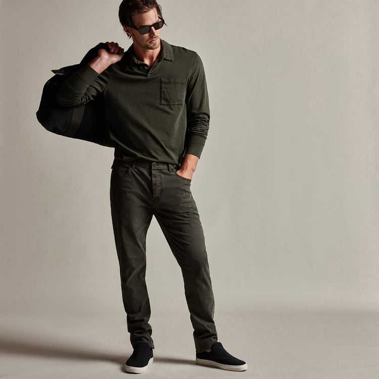 Brushed Twill 5 Pocket Pant in Dark Olive Pigment | James Perse Los Angeles