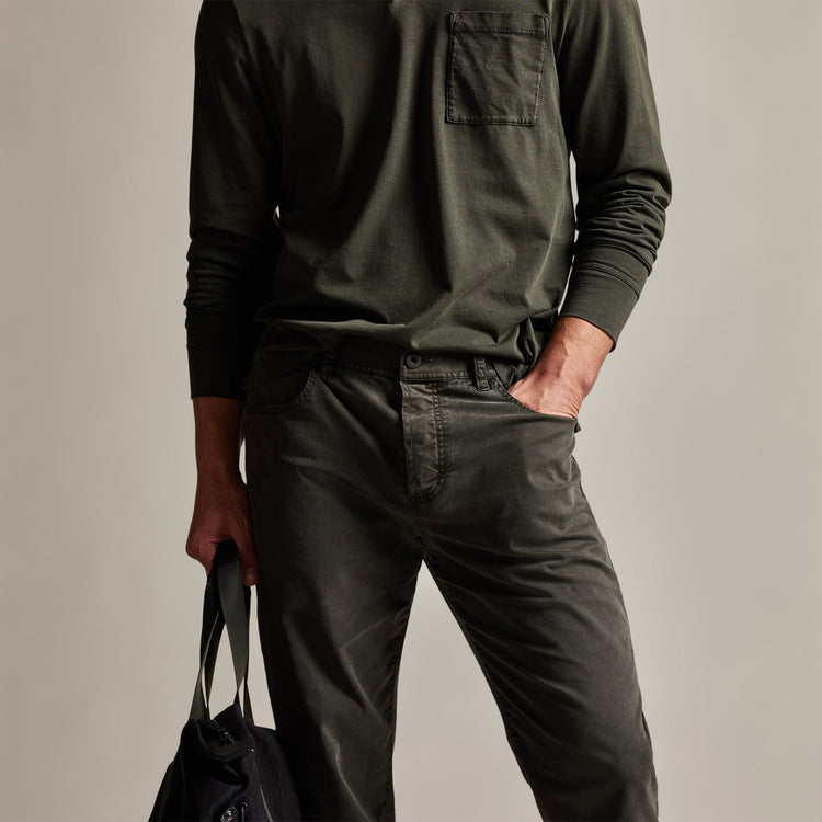 Brushed Twill 5 Pocket Pant in Dark Olive Pigment | James Perse Los Angeles