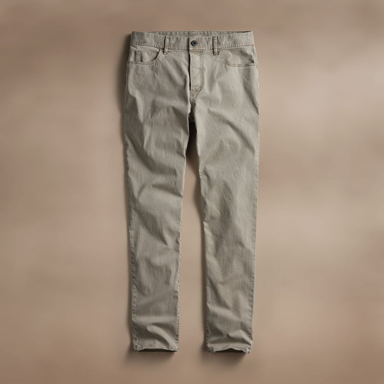 Brushed Twill 5 Pocket Pant in Light Tan Pigment | James Perse Los Angeles FLAT