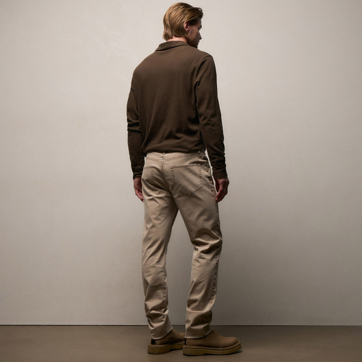 Brushed Twill 5 Pocket Pant in Stone Pigment | James Perse Los Angeles