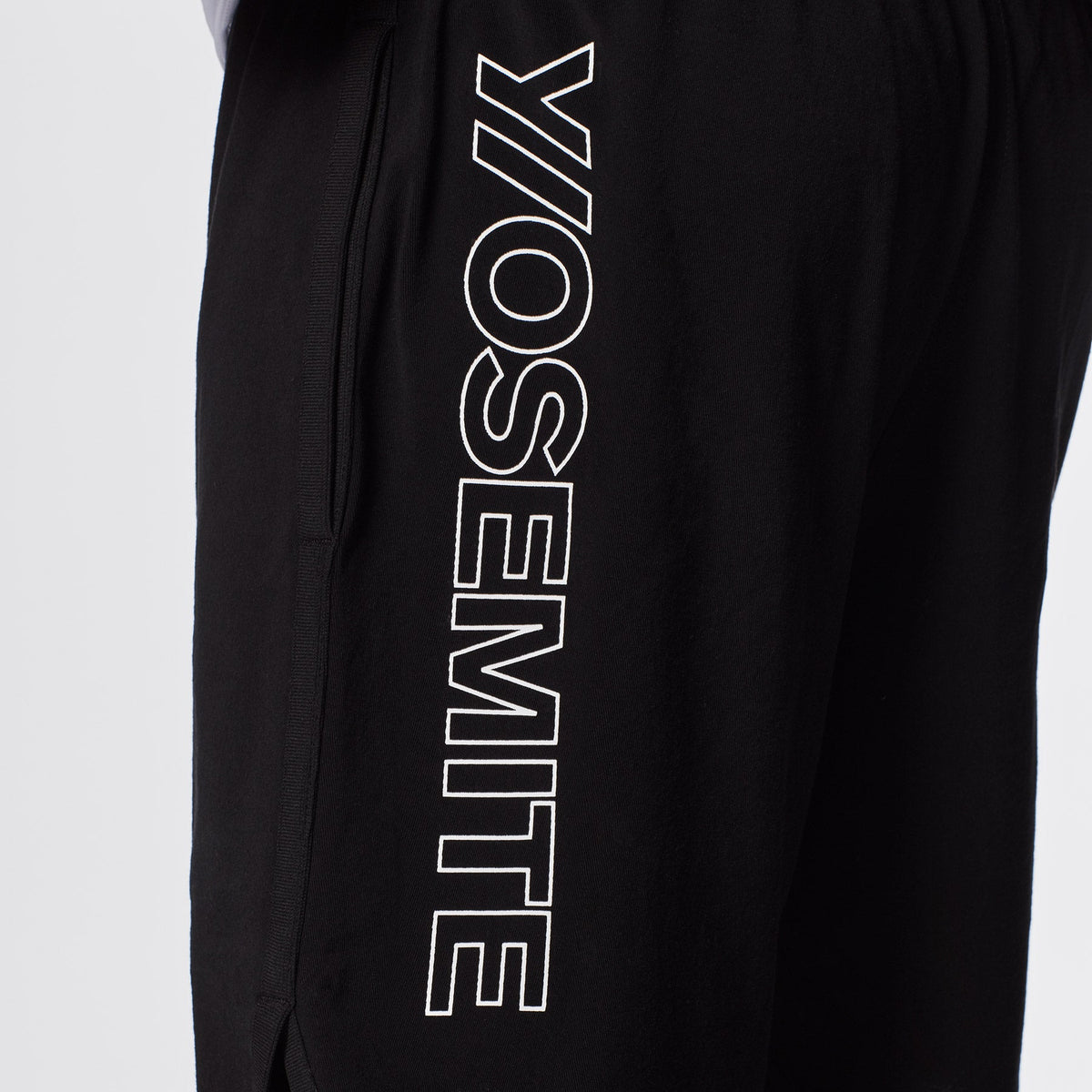 Y/OSEMITE Graphic Basketball Short In Black/Black | James Perse Los Angeles