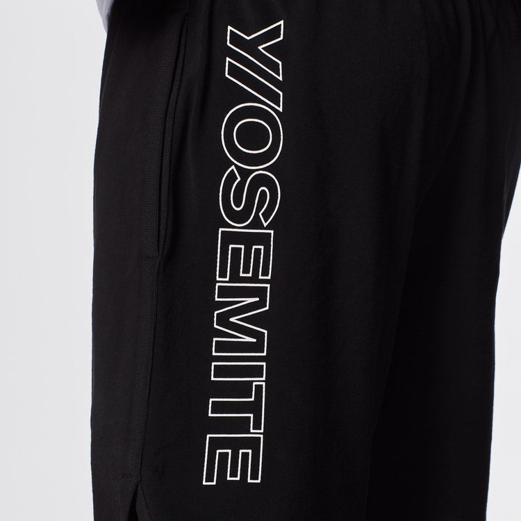 Y/OSEMITE Graphic Basketball Short In Black/Black | James Perse Los Angeles