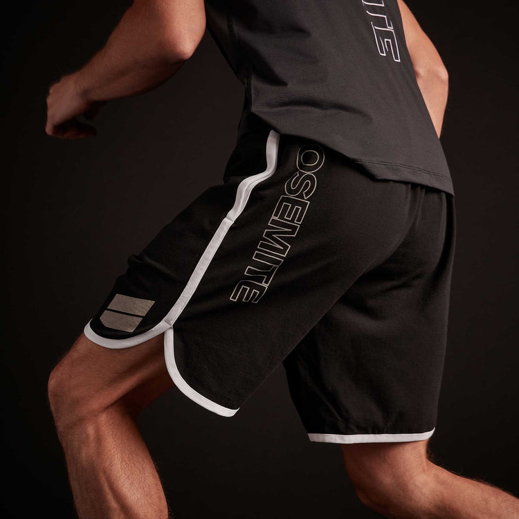 Y/OSEMITE Jersey Basketball Short in Black/White | James Perse Los Angeles