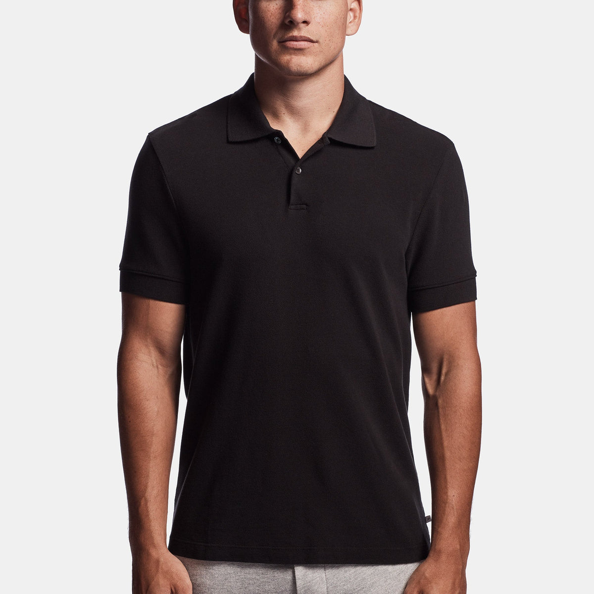 Beefy Pique Polo - Black | James Perse Los Angeles
