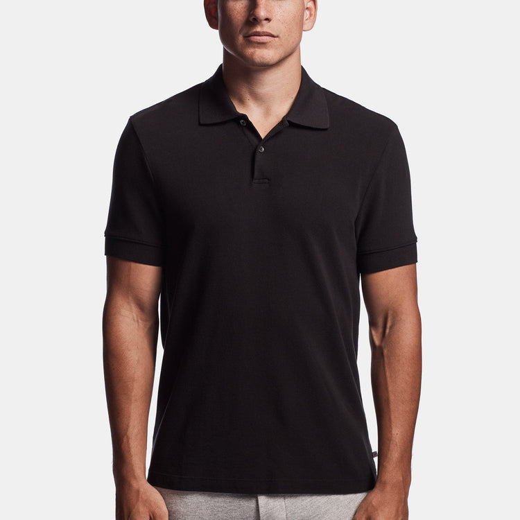 Beefy Pique Polo - Black | James Perse Los Angeles