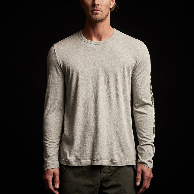Y/OSEMITE Long Sleeve Crew Neck in Heather Grey | James Perse Los Angeles