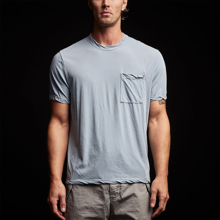 Jersey Short Sleeve Pocket Crew in Bluestone Pigment | James Perse Los Angeles