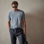 Jersey Short Sleeve Pocket Crew in Bluestone Pigment | James Perse Los Angeles
