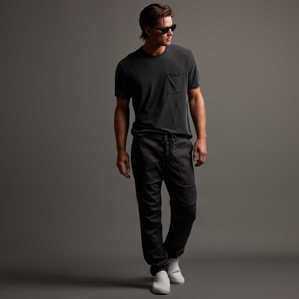 Jersey Short Sleeve Pocket Crew in Magma Pigment | James Perse Los Angeles