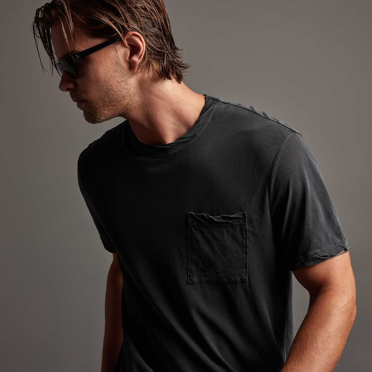 Jersey Short Sleeve Pocket Crew in Magma Pigment | James Perse Los Angeles