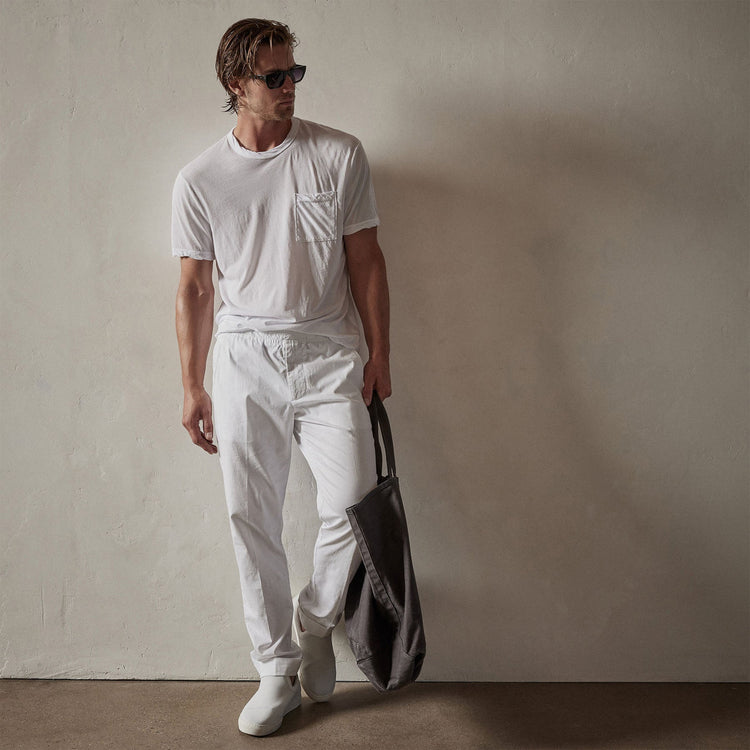 Jersey Short Sleeve Pocket Crew in White | James Perse Los Angeles