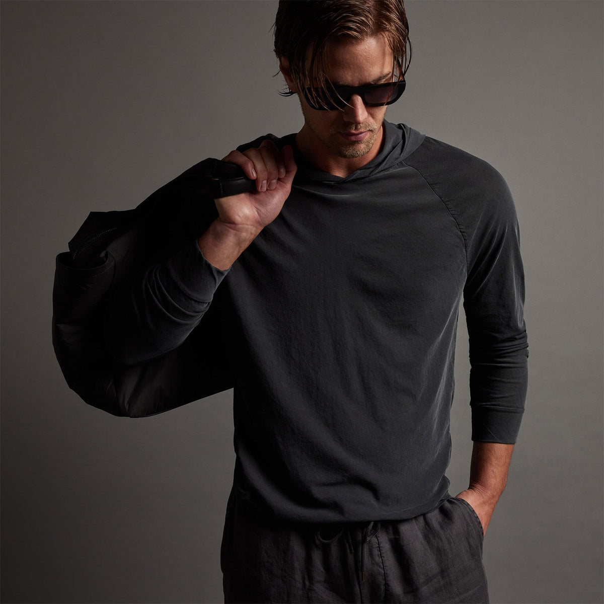 High Gauge Jersey Hoodie in Magma Pigment | James Perse Los Angeles