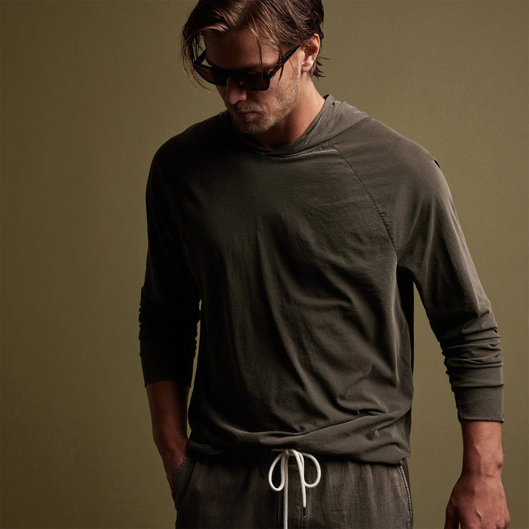 High Gauge Jersey Hoodie in Platoon Pigment | James Perse Los Angeles