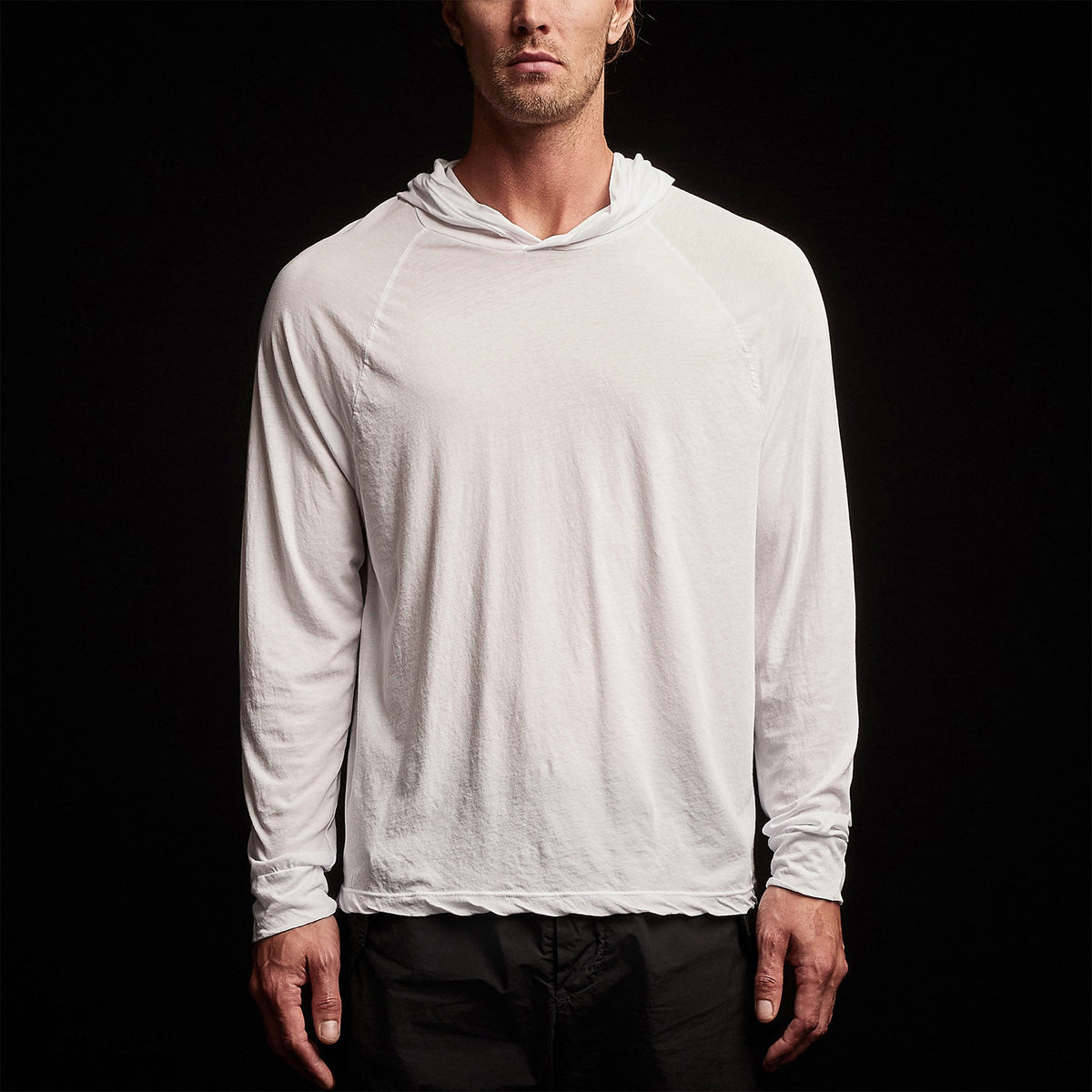 High Gauge Jersey Hoodie in White | James Perse Los Angeles
