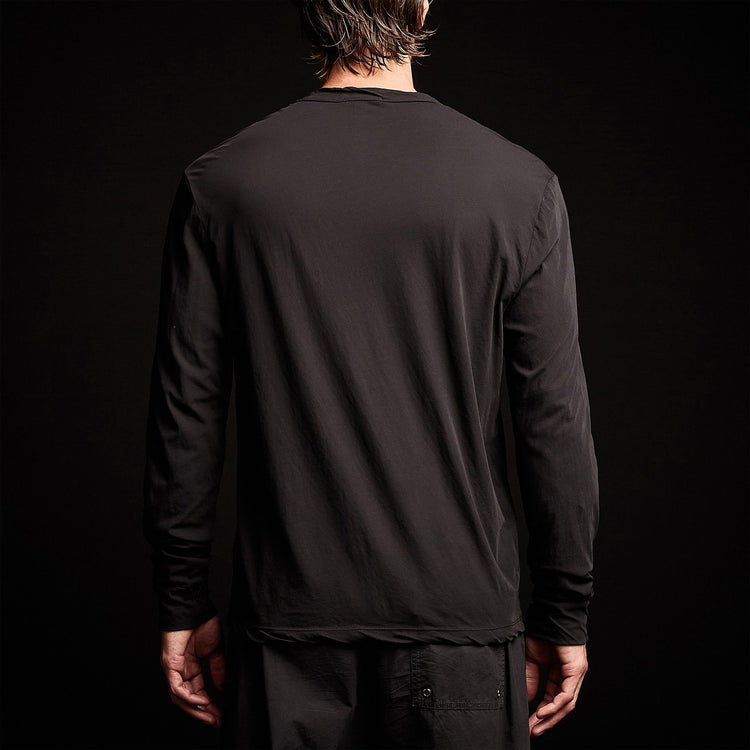 High Gauge Jersey Henley in Black | James Perse Los Angeles