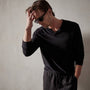 High Gauge Jersey Henley in Black | James Perse Los Angeles