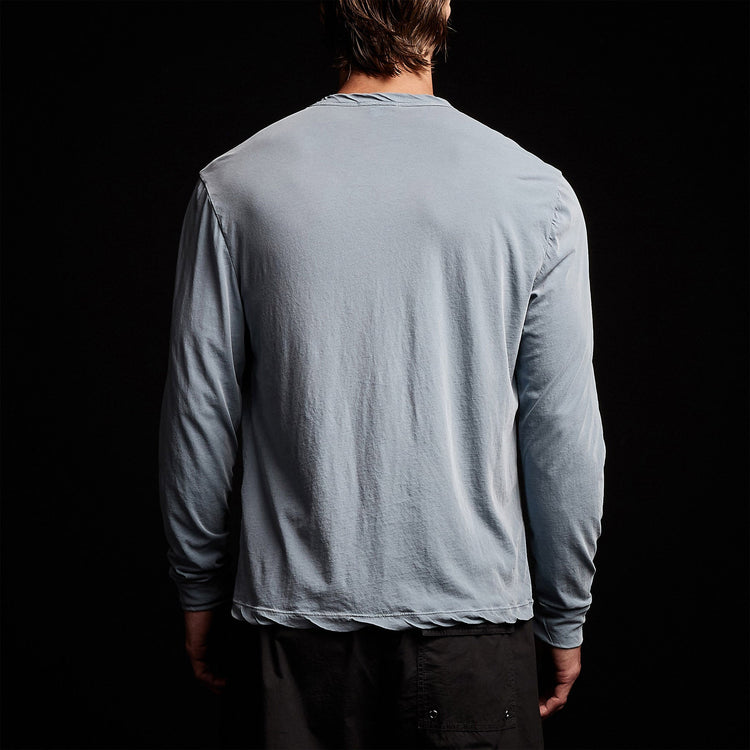 High Gauge Jersey Henley in Bluestone Pigment | James Perse Los Angeles