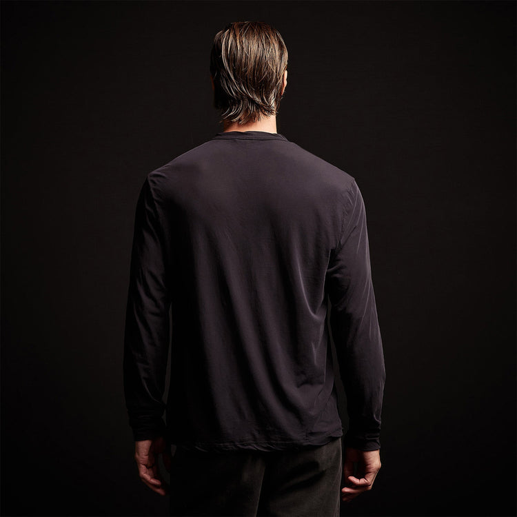High Gauge Jersey Henley in French Navy | James Perse Los Angeles