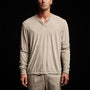 High Gauge Jersey Henley in Mineral Pigment | James Perse Los Angeles