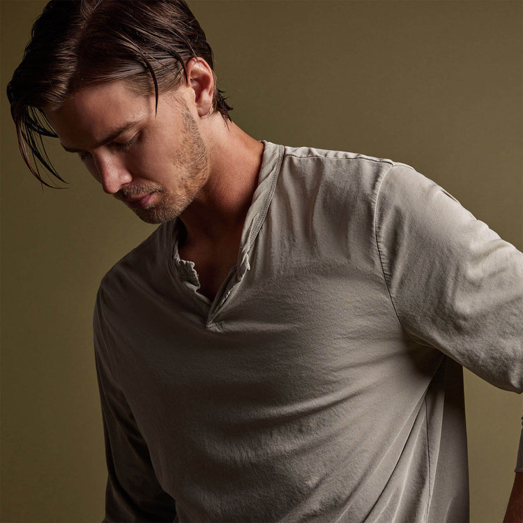 High Gauge Jersey Henley in Mineral Pigment | James Perse Los Angeles