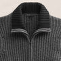 Zip Front Sweater in Anthracite/Black | James Perse Los Angeles FLAT