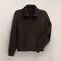 Zip Front Sweater in Kona/Black | James Perse Los Angeles FLAT