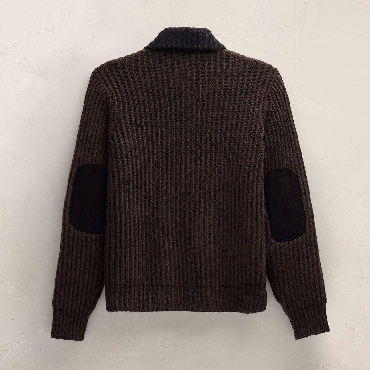 Zip Front Sweater in Kona/Black | James Perse Los Angeles FLAT
