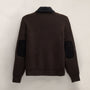 Zip Front Sweater in Kona/Black | James Perse Los Angeles FLAT