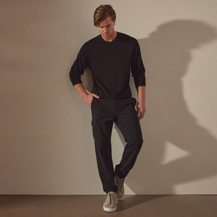 Performance Cotton Cargo Pant in Black | James Perse Los Angeles