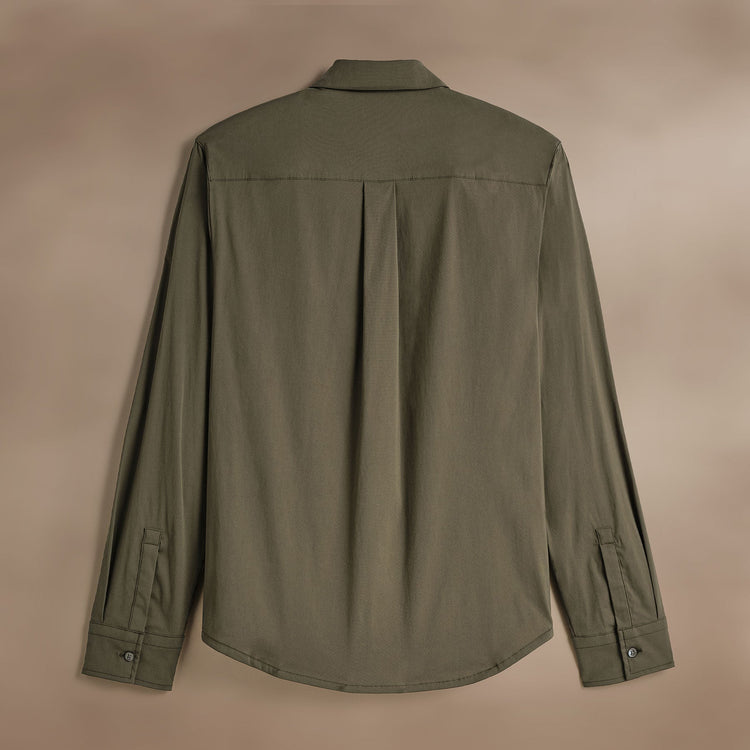 Performance Poplin Shirt in Army Green | James Perse Los Angeles