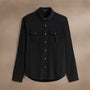 Performance Poplin Shirt in Black | James Perse Los Angeles