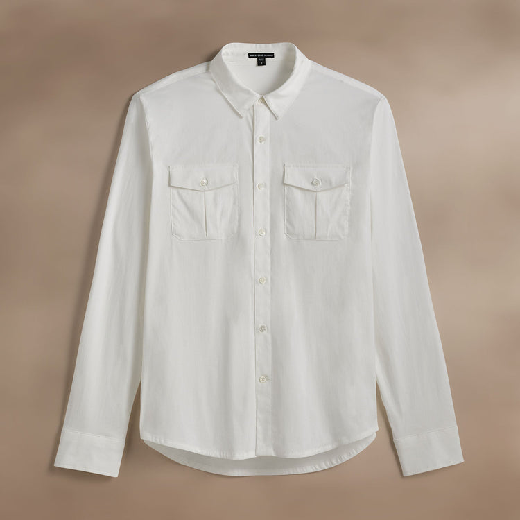 Performance Poplin Shirt in White | James Perse Los Angeles