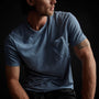 High Twist Recycled Jersey Pocket Tee in Heather Blue | James Perse Los Angeles