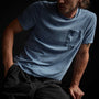 High Twist Recycled Jersey Pocket Tee in Heather Blue | James Perse Los Angeles