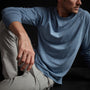 High Twist Recycled Jersey Raglan in Heather Blue | James Perse Los Angeles
