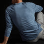 High Twist Recycled Jersey Raglan in Heather Blue | James Perse Los Angeles