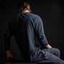 High Twist Recycled Jersey Henley In Heather Navy | James Perse Los Angeles