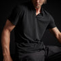 High Twist Recycled Jersey Short Sleeve Polo in Black | James Perse Los Angeles