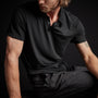 High Twist Recycled Jersey Short Sleeve Polo in Black | James Perse Los Angeles