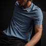 High Twist Recycd Jsy Short Sleeve Polo in Heather Blue | James Perse Los Angeles