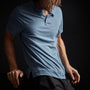 High Twist Recycd Jsy Short Sleeve Polo in Heather Blue | James Perse Los Angeles