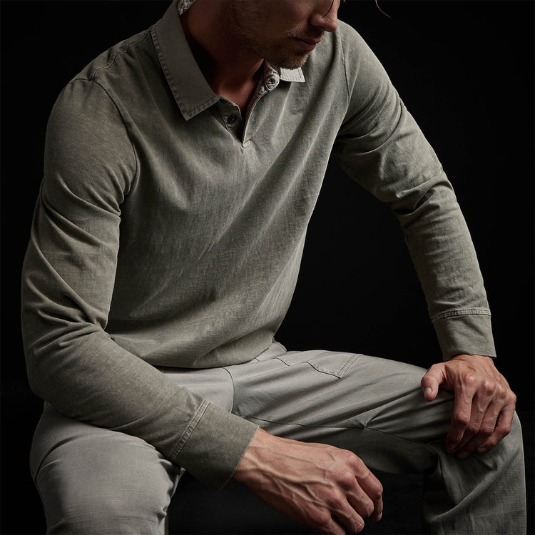 High Twist Jersey Rugby Polo in Concrete Pigment | James Perse Los Angeles