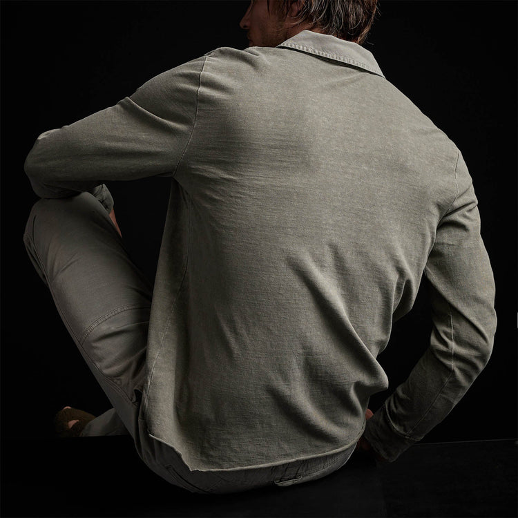 High Twist Jersey Rugby Polo in Concrete Pigment | James Perse Los Angeles