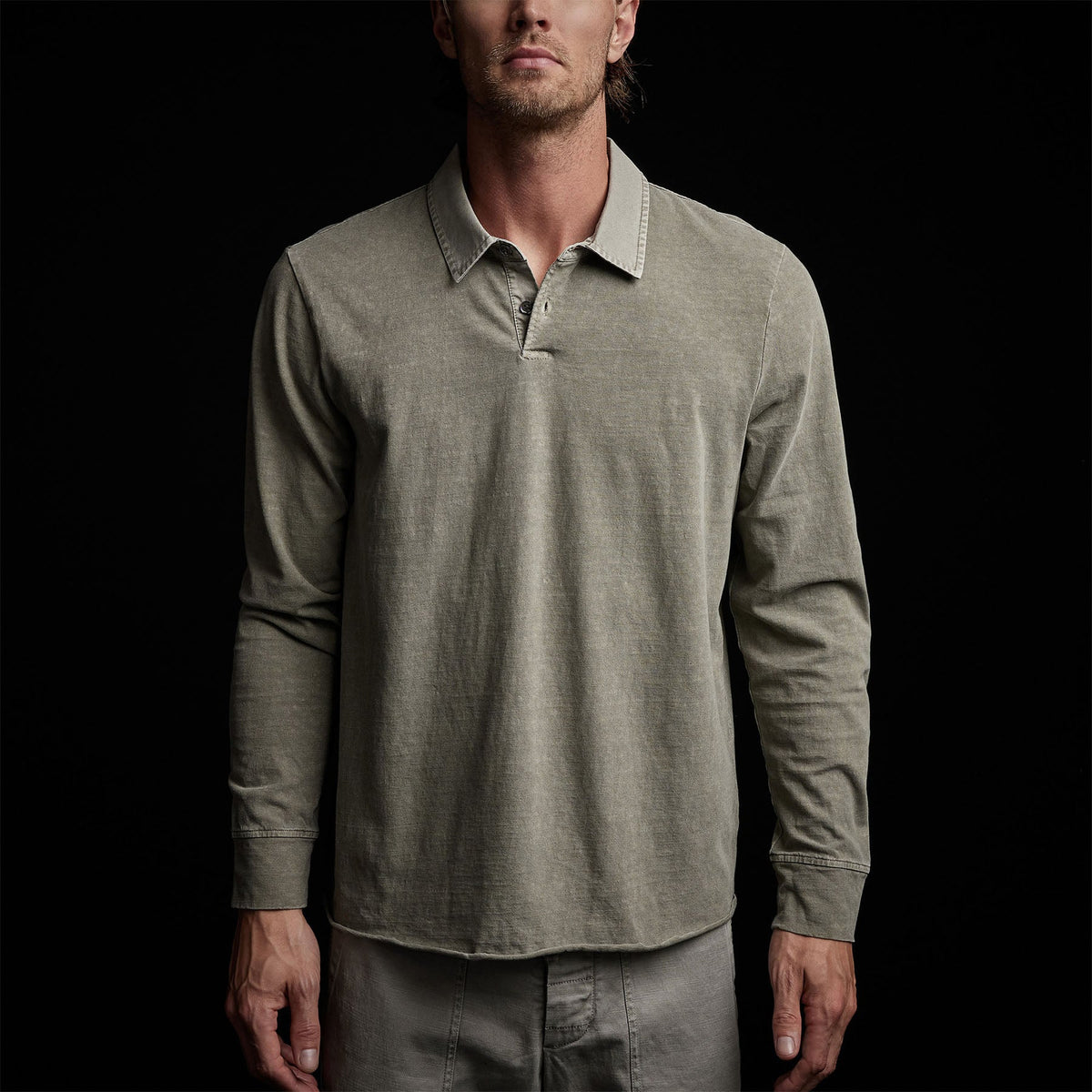 High Twist Jersey Rugby Polo in Concrete Pigment | James Perse Los Angeles