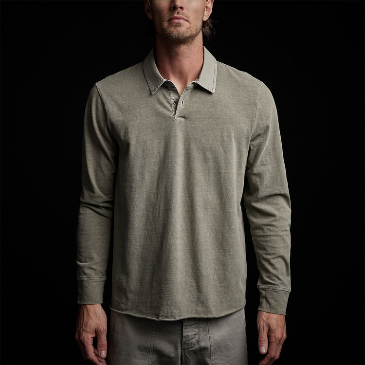 High Twist Jersey Rugby Polo in Concrete Pigment | James Perse Los Angeles