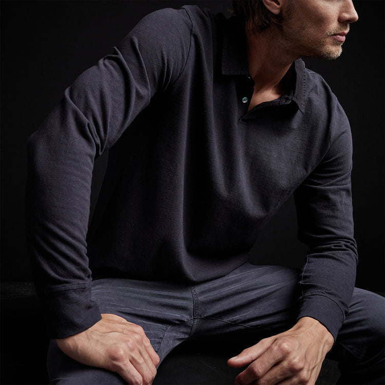 High Twist Jersey Rugby Polo in French Navy | James Perse Los Angeles