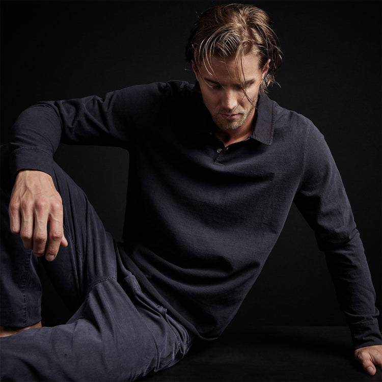 High Twist Jersey Rugby Polo in French Navy | James Perse Los Angeles