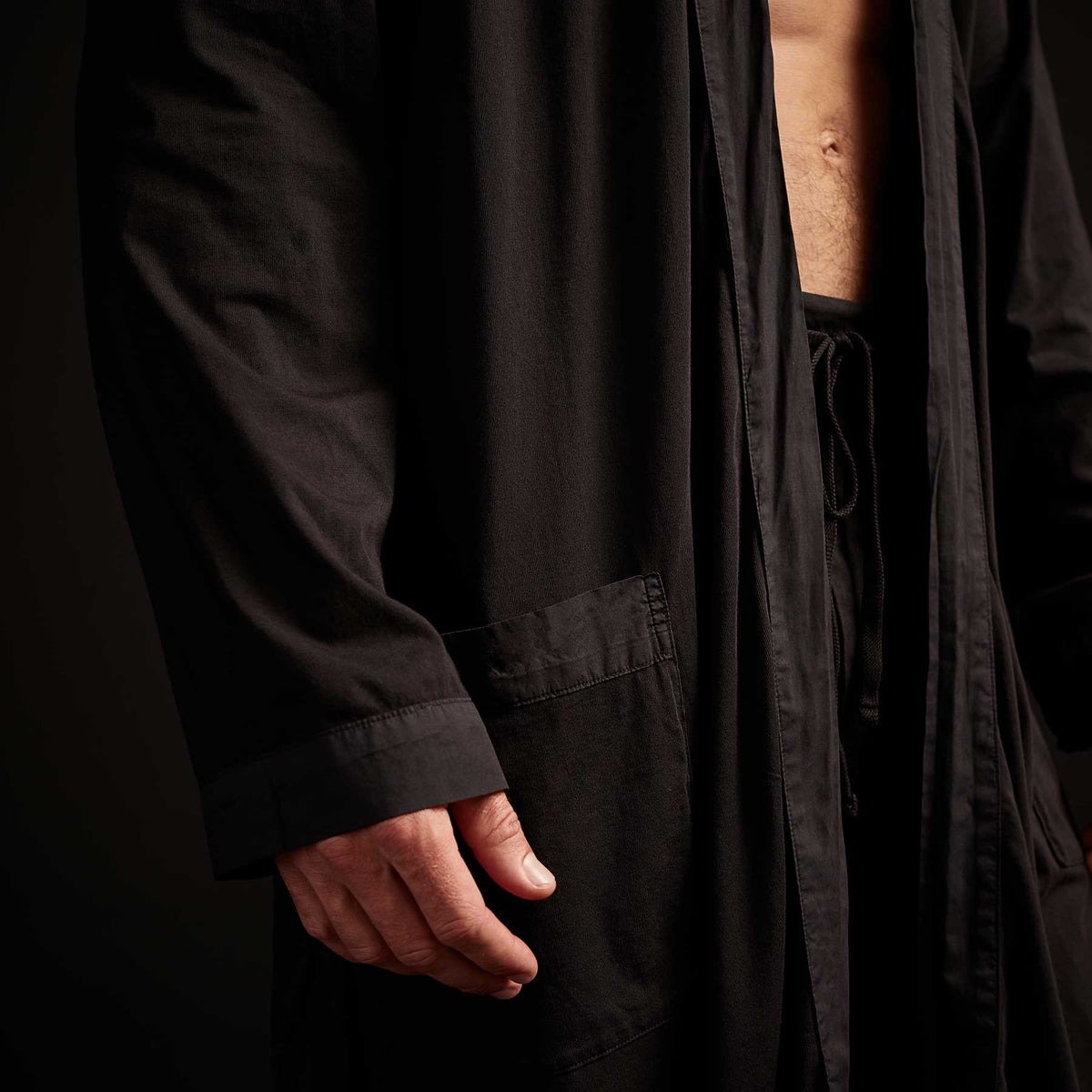 Sueded Jersey Robe - Black | James Perse Los Angeles